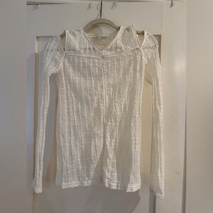 IRO White Lace Long Sleeve Blouse
